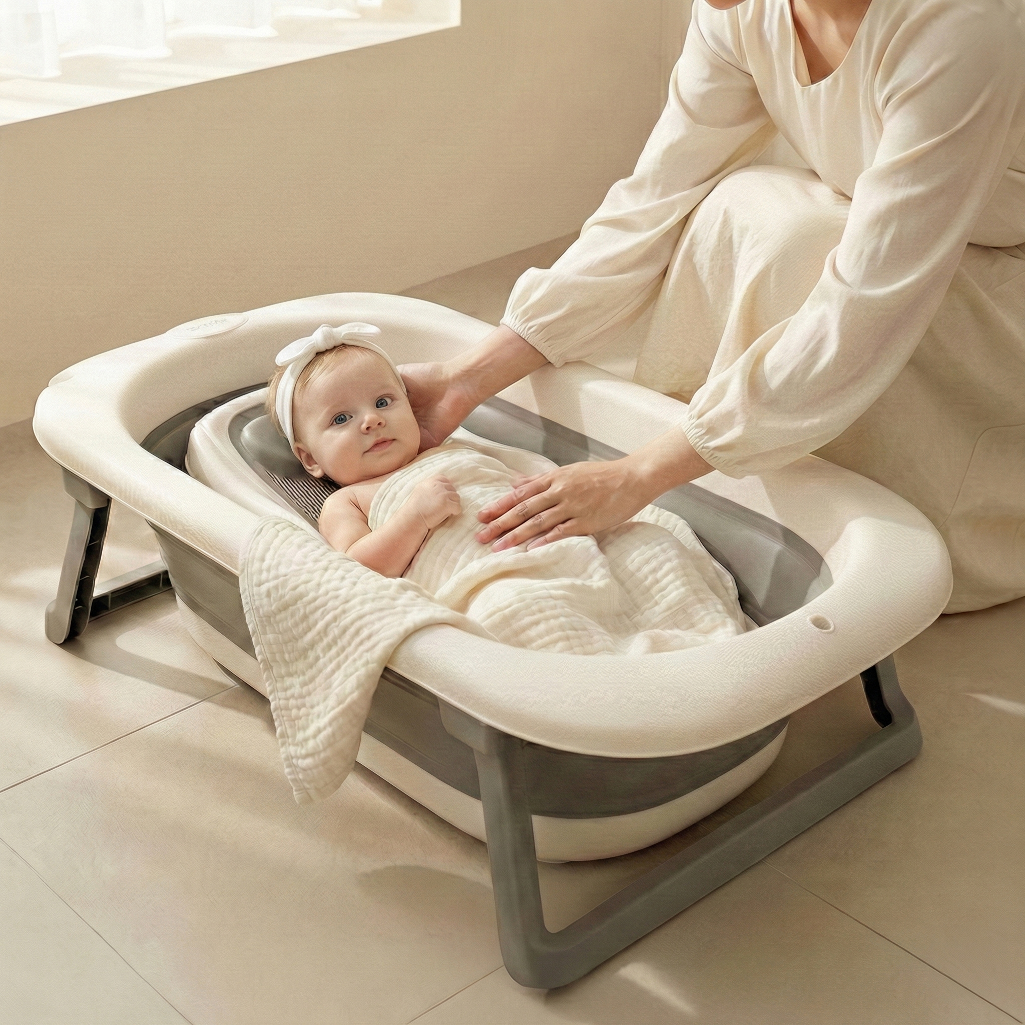메리본 신생아 아기욕조 싱크대 목욕 접이식