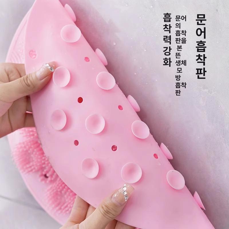 실리콘 등 마사지 족욕 매트 흡착식 강력 벽걸이 발판 엘레강트블루 1개 - 상세 이미지 4