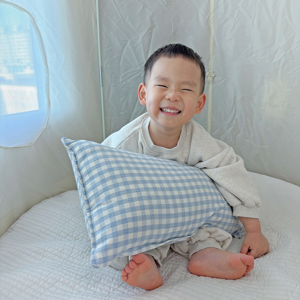 깅엄 체크 워싱 광목 순면 미니 쿠션 작은 베개커버 컬러9종 30x50