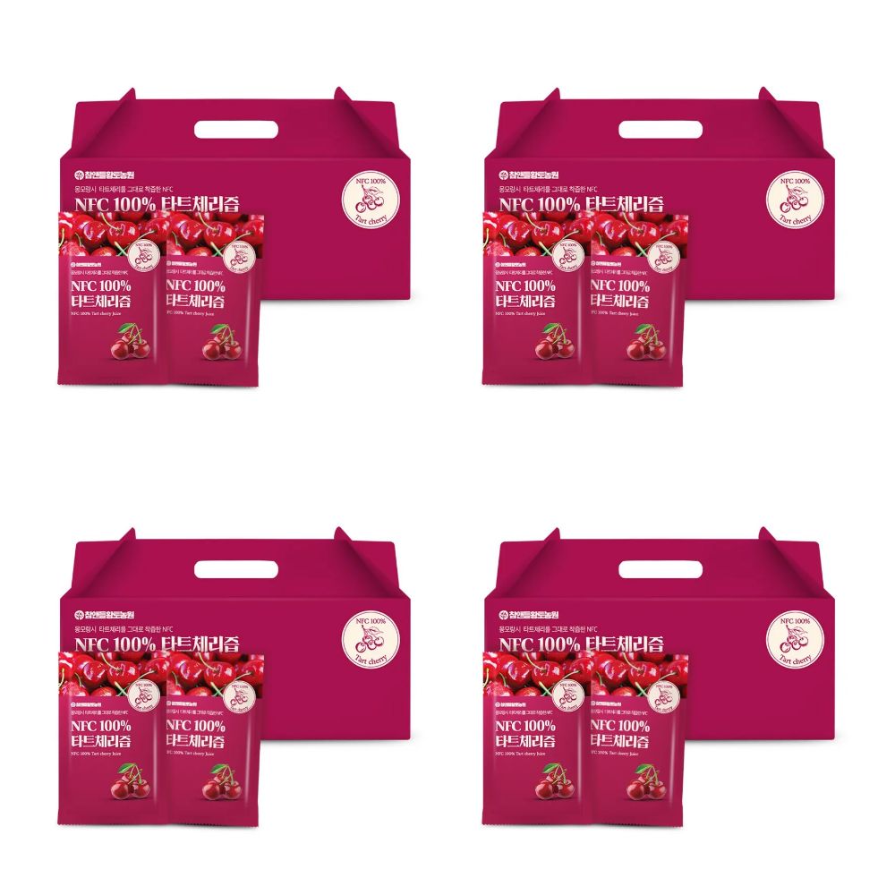 NFC 100% 타트체리즙 주스 클렌즈 멜라토닌 음료 70ml x 30포 2.1L, 4개 - 상품 이미지