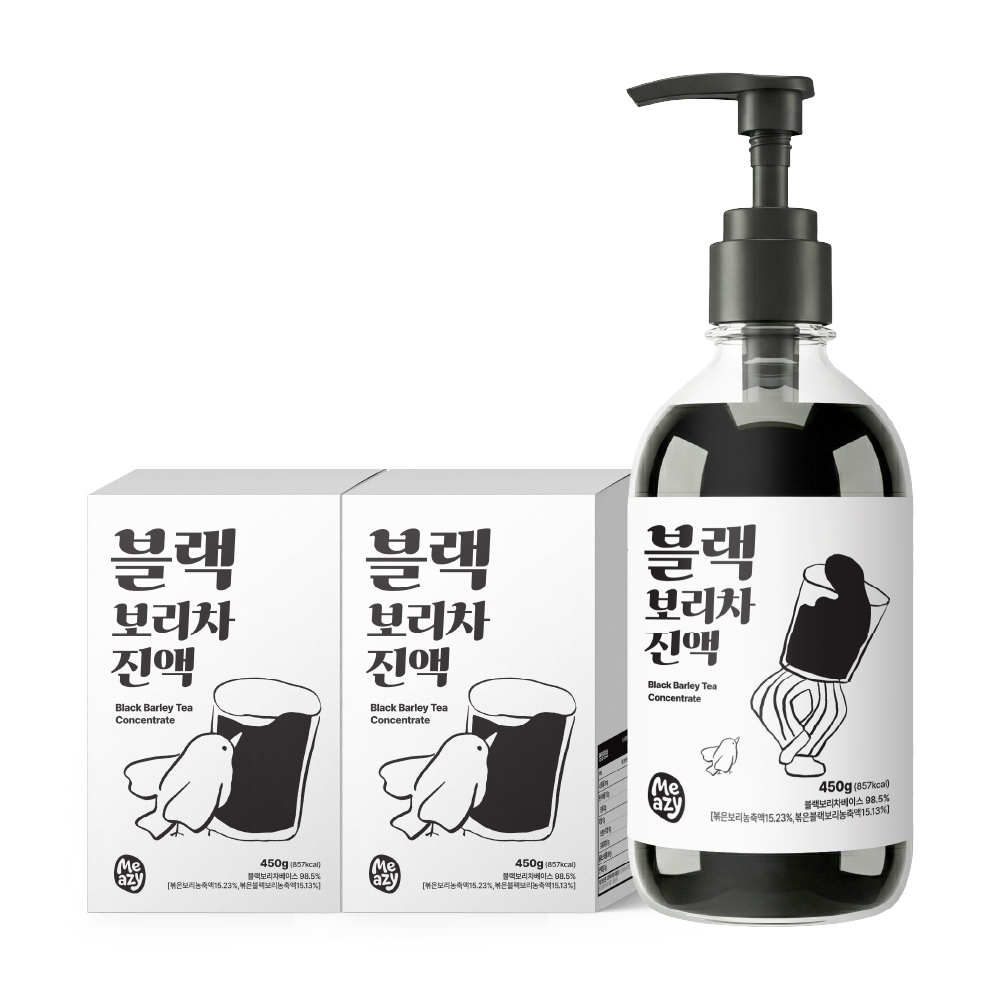 미지 블랙 보리차 원액 무색소 무설탕 국산 검정보리 진액 450g, 2개 - 상품 이미지