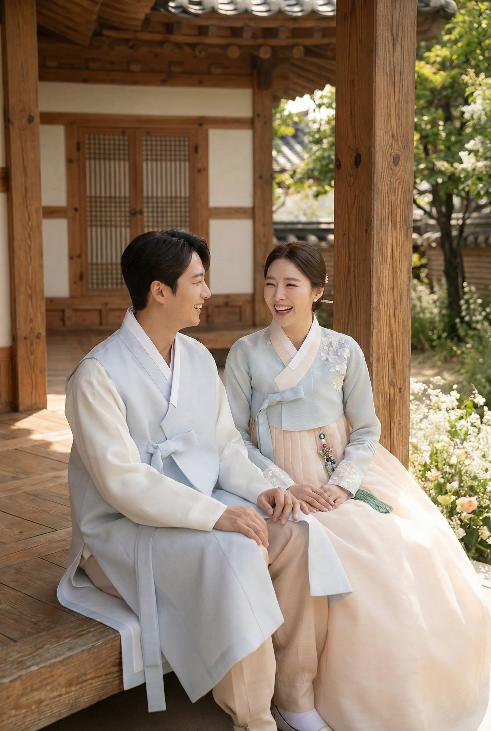 한복대여 은가비한복 청담동며느리커플 웨딩촬영 2부드레스 신랑신부 돌잔치 - 상세 이미지 3