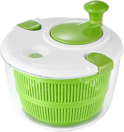 [해외]대형 5Qt 샐러드 스피너 - 상추 과일 세척기 및 야채 건조기(콜랜더 배수 볼 포함) 빠르고 간편한 그린 세척 BPA 프리