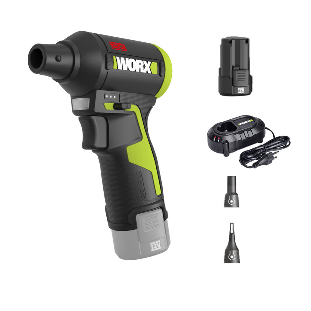 웍스코리아 웍스 충전 무선 송풍기 더스트건 12V 2.0ah 배터리1개 BL WU094 블로워