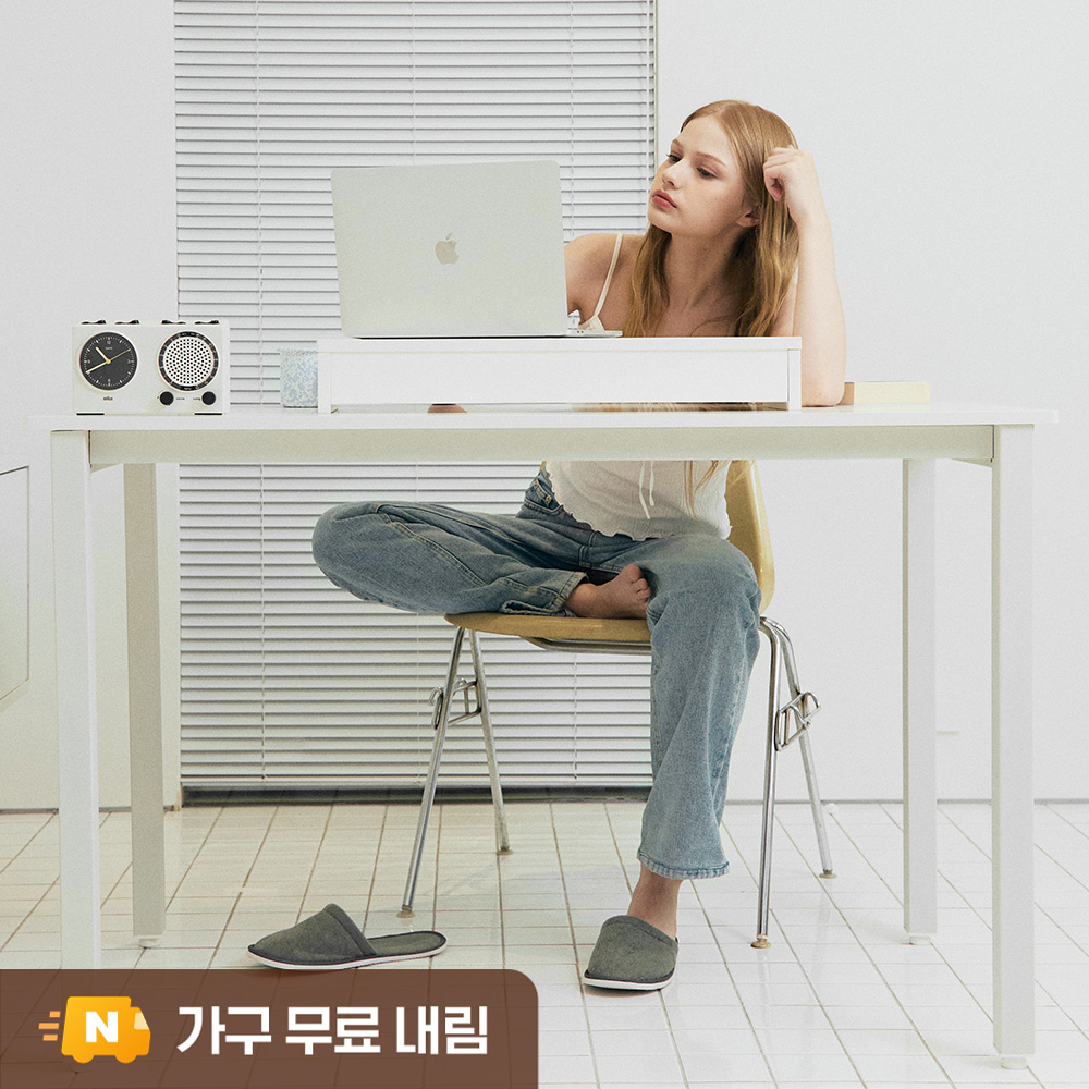 (새해EVENT)스카이&포커스 테이블 서재 데스크 일자형 책상세트 책상 800, 자작엣지