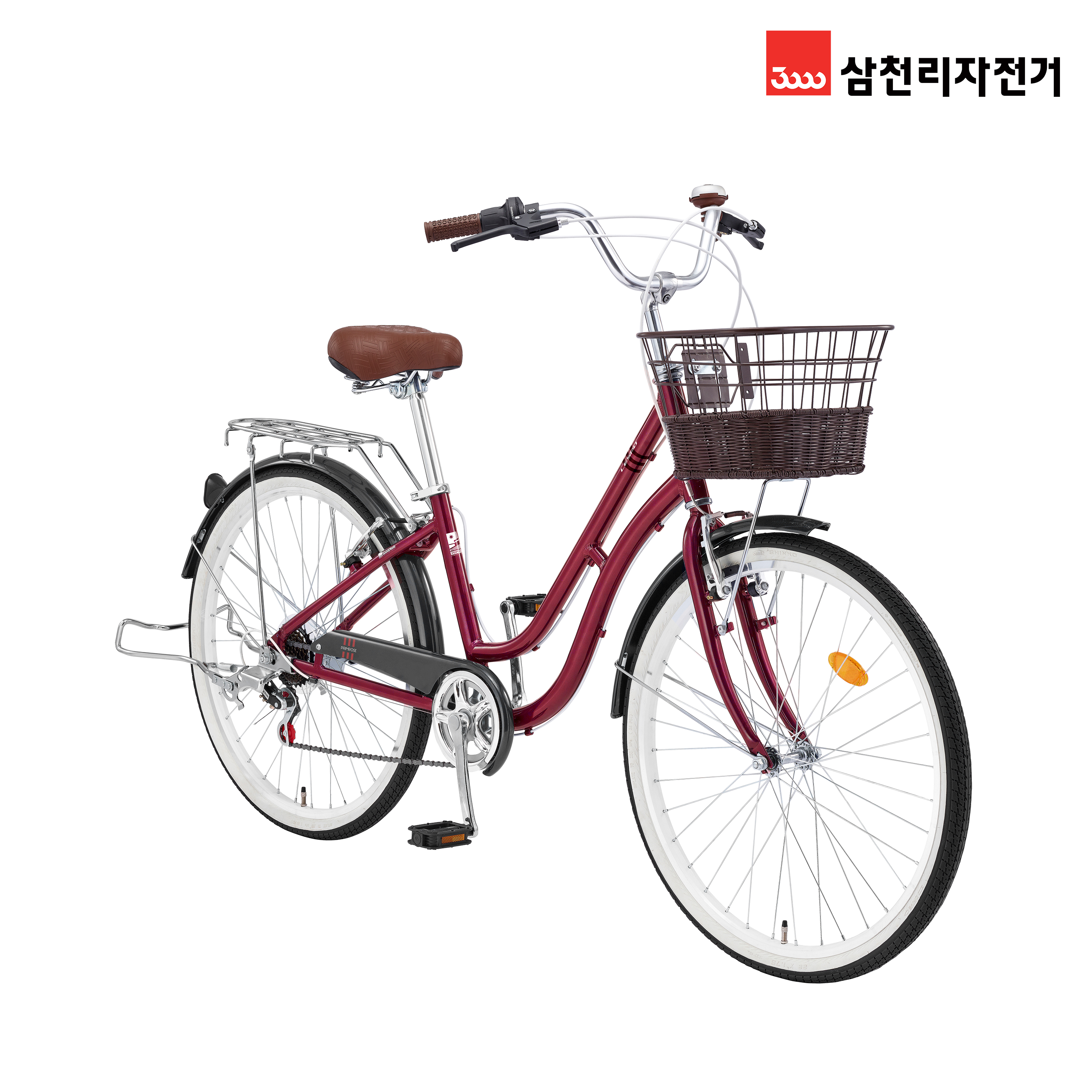 2026 삼천리 26 프림로즈 - 새벽배송 7단 알루미늄 바구니 여성용 자전거