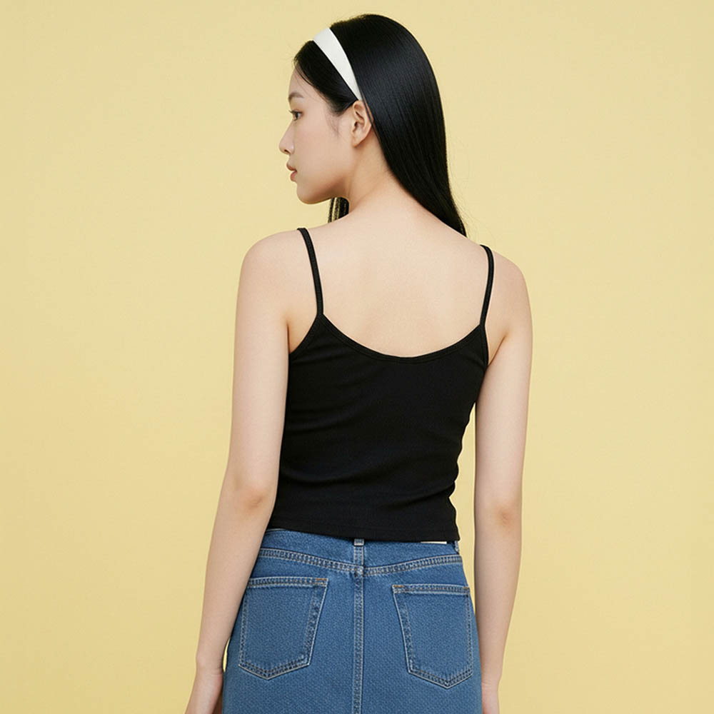러닝 캐미솔 캡내장 심리스 크롭 브라탑 슬리브리스 나시 브라캐미솔 - 상세 이미지 5