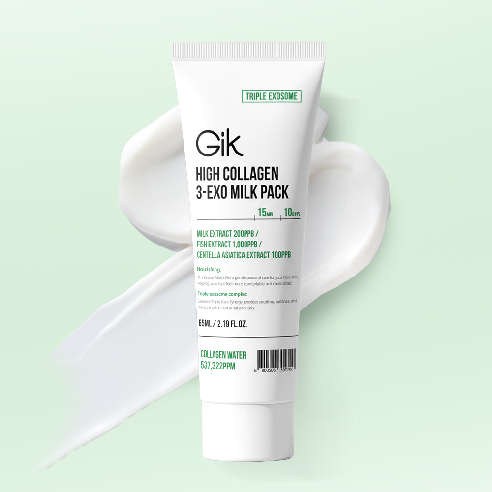 GIK 하이콜라겐 쓰리-엑소 진정 광채 보습 밀크 나이트 랩핑 마스크 팩 65ml - 상세 이미지 4