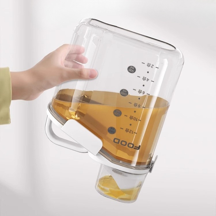 밀폐 잡곡통 쌀통 주방 보관함 밀가루 보관 정리 깔끔한 수납 포장 아이보리1500ml2개입 - 상세 이미지 3