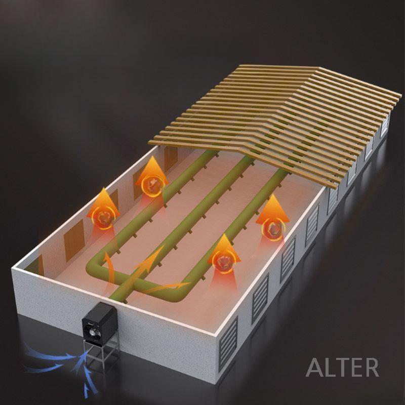 대형 하우스난방 열풍기 온실 농작물 히터 공장 35KW 380V 스테인리스 - 상세 이미지 2