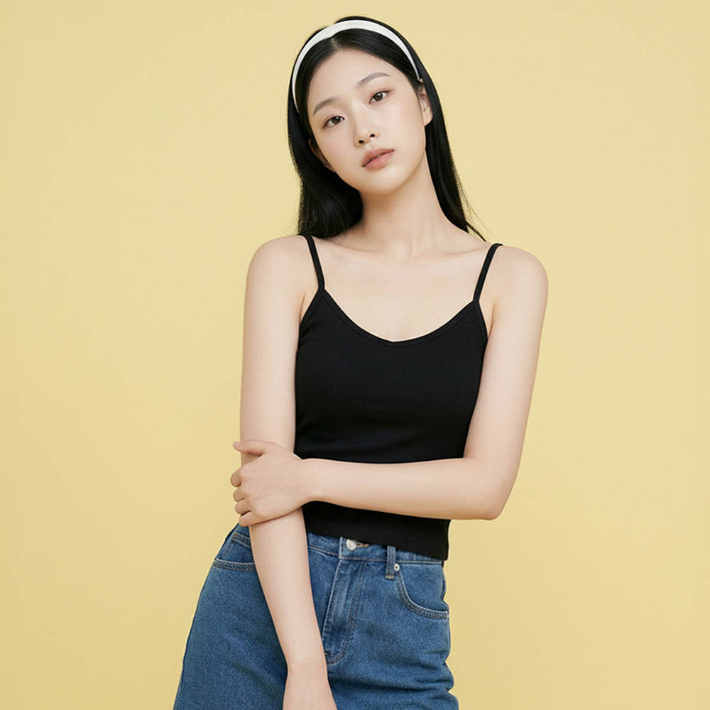 러닝 캐미솔 캡내장 심리스 크롭 브라탑 슬리브리스 나시 브라캐미솔 이미지 6