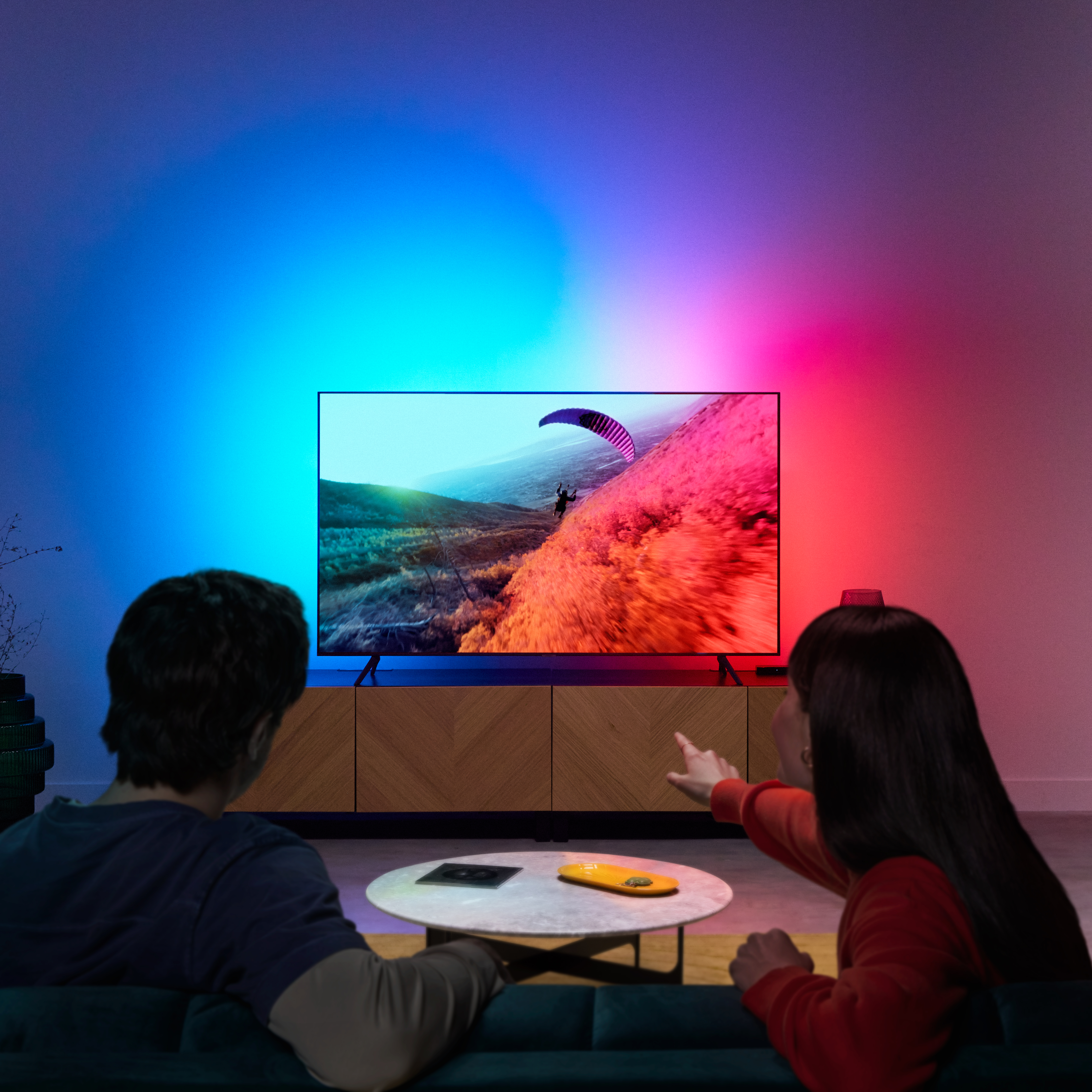 필립스 위즈 TV용 LED 라이트스트립 줄조명 간접조명 싱크박스 55-65 139cm x 컬러