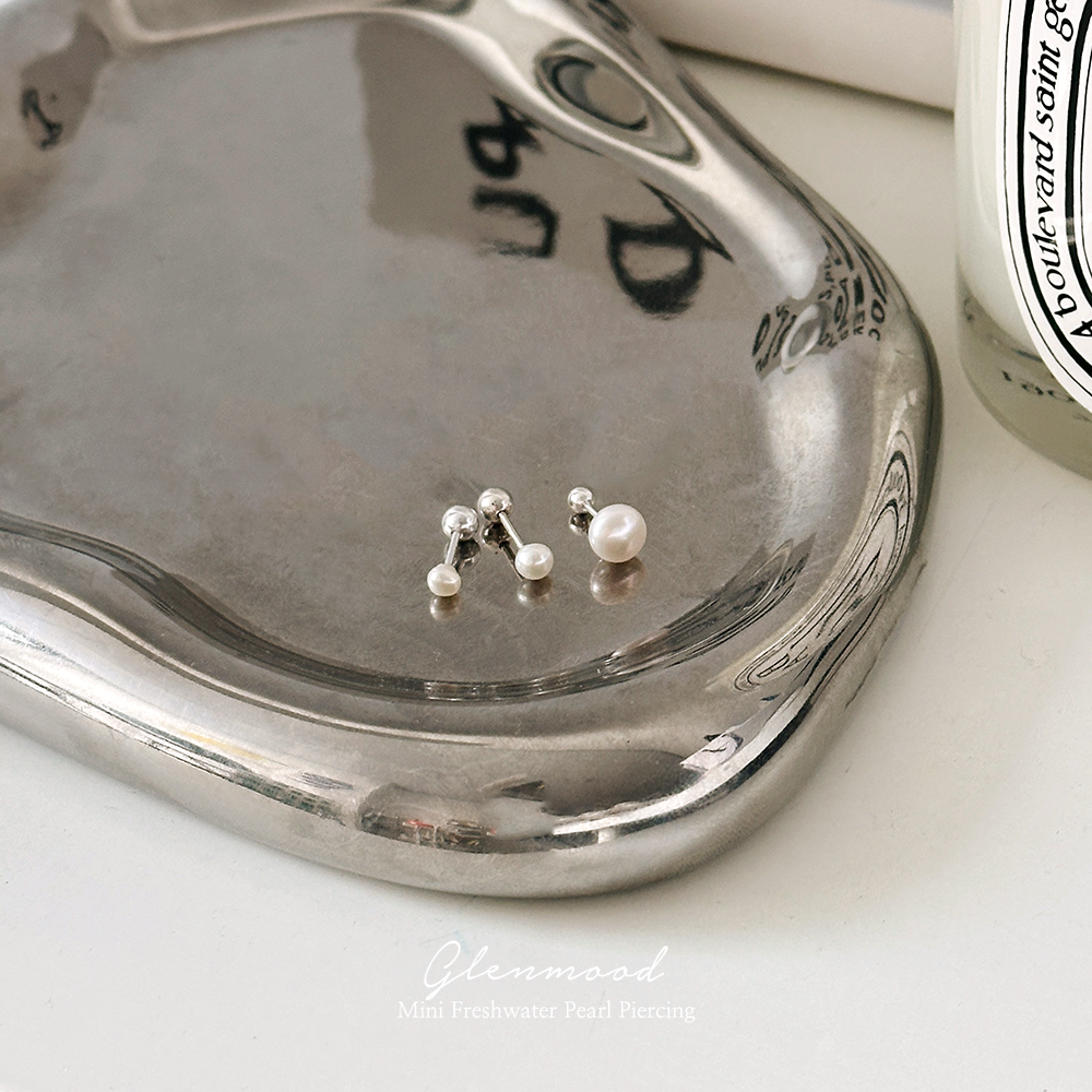 silver925 미니 담수진주 피어싱 귀걸이 3mm 4mm 6mm 실버925 트라거스 이미지 6