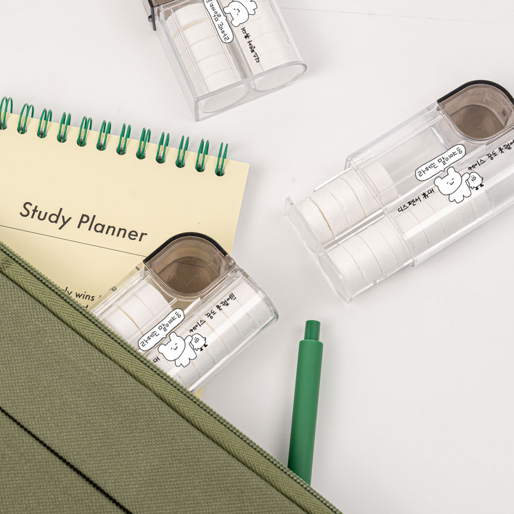 압축 라떼 티슈 50매+1W 라떼티슈케이스 동전 [100%천연원단] 국내생산 코인