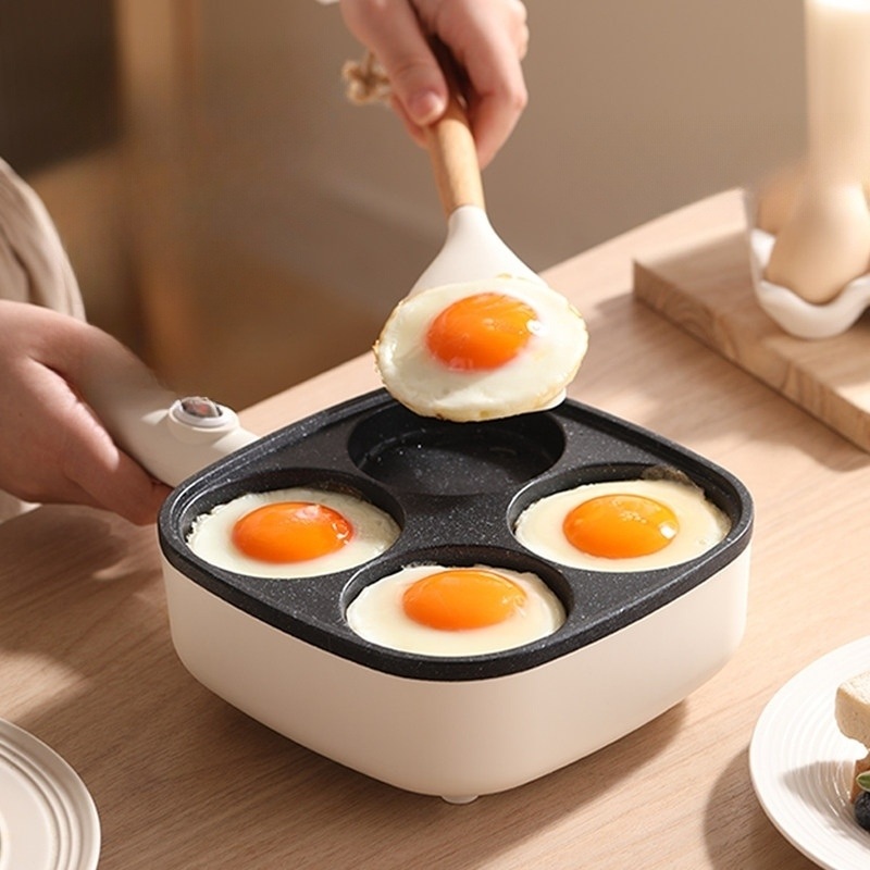 4구 전기 계란 논스틱 코팅 팬케이크 스테이크 소시지 해산물 간편 멀티 아침식사 쿠커 - 상세 이미지 3