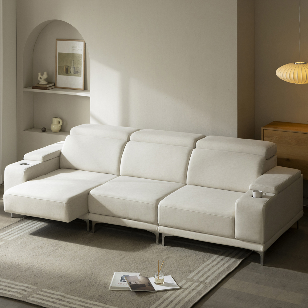 폼엔노바 유니즈 모션 소파 타이보텍스 리클라이너 슬라이딩 무빙 패브릭 쇼파 4인용