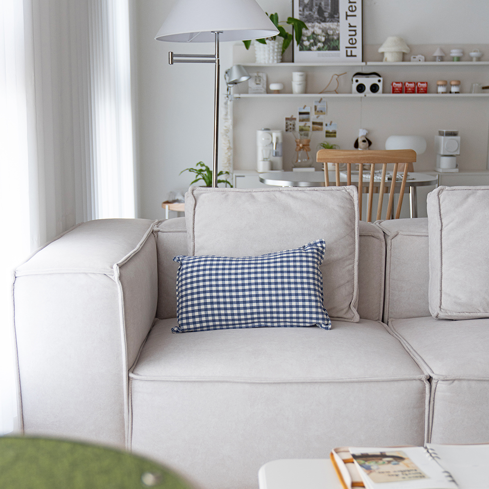 깅엄 체크 워싱 광목 순면 미니 쿠션 작은 베개커버 컬러9종 30x50