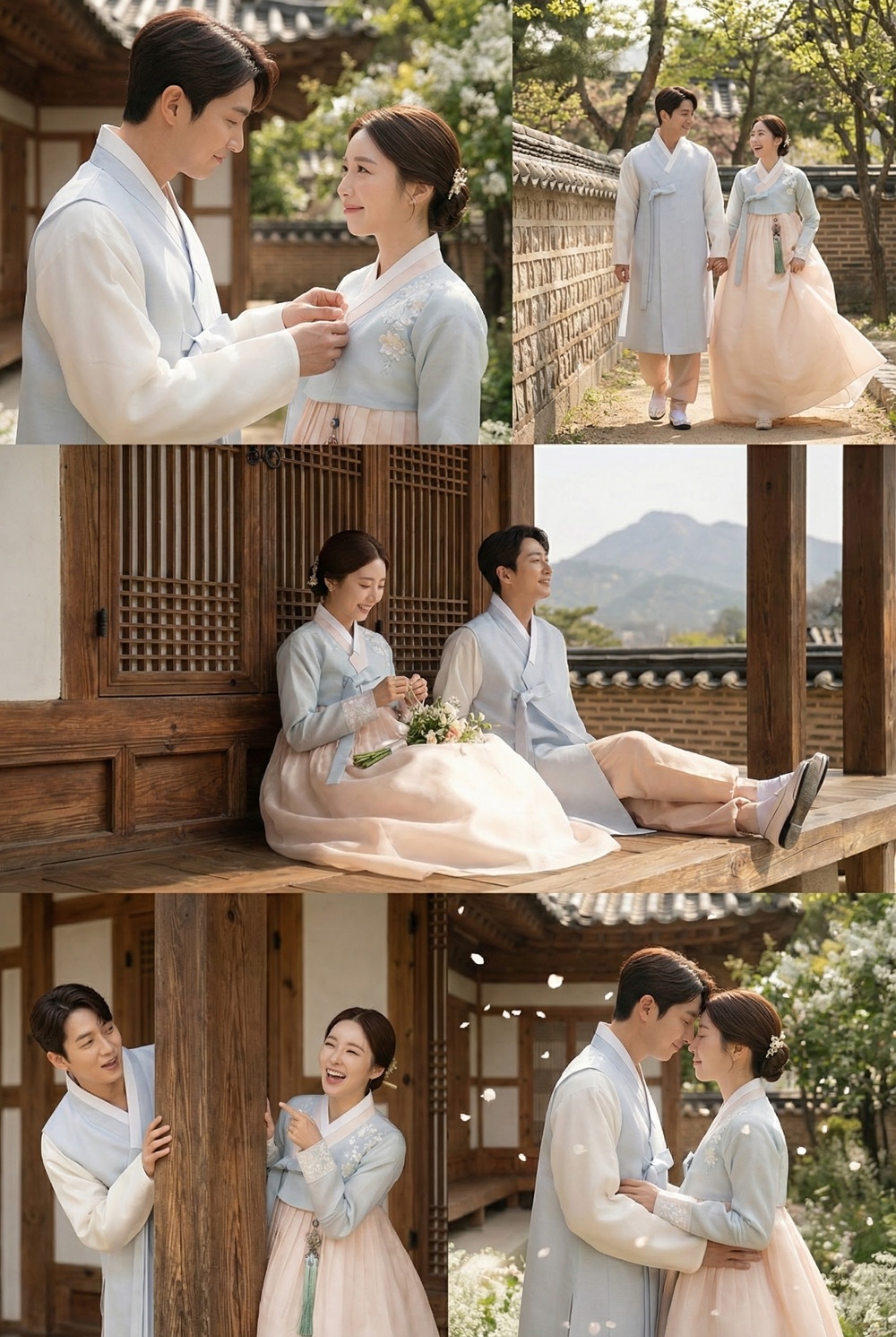 한복대여 은가비한복 청담동며느리커플 웨딩촬영 2부드레스 신랑신부 돌잔치 - 상세 이미지 4