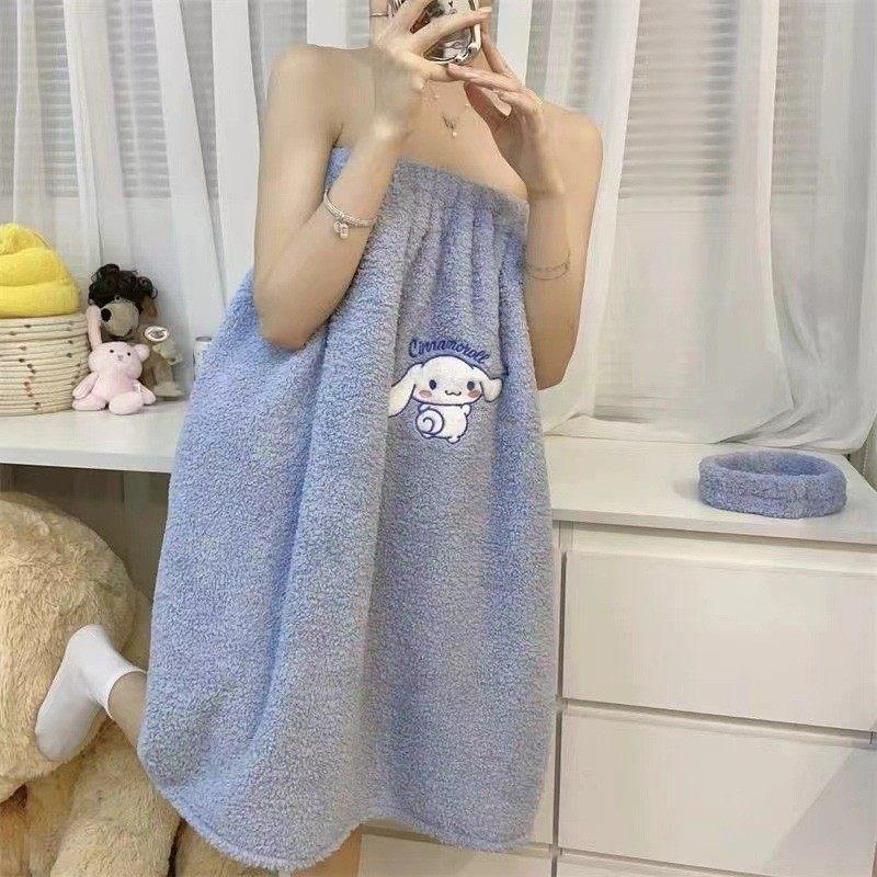 캐릭터 후드 타월 원피스 파자마 목욕 가운 홈웨어 여성용 시나모롤