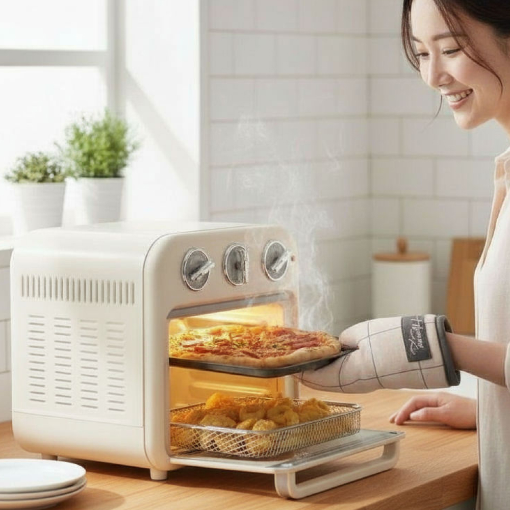 에어프라이어 오븐형 18L 대용량 에어프라이기 유리 식품건조