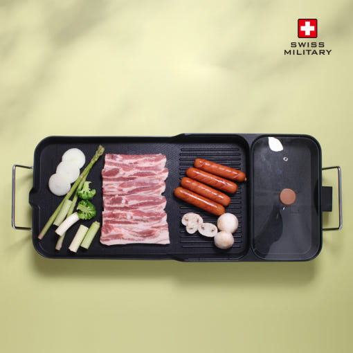 3IN1 그릴 구이 냄비 대형 원형 전기 후라이팬 명절 잔치팬