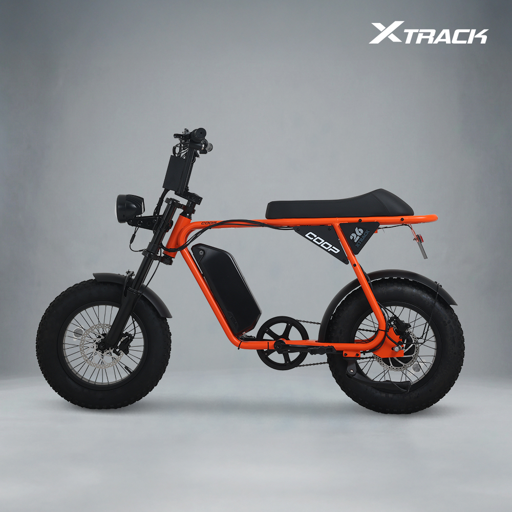 엑스트랙 몬스터 쿱 COOP 자토바이 PAS 스로틀 전기자전거 48V 10Ah, 오렌지