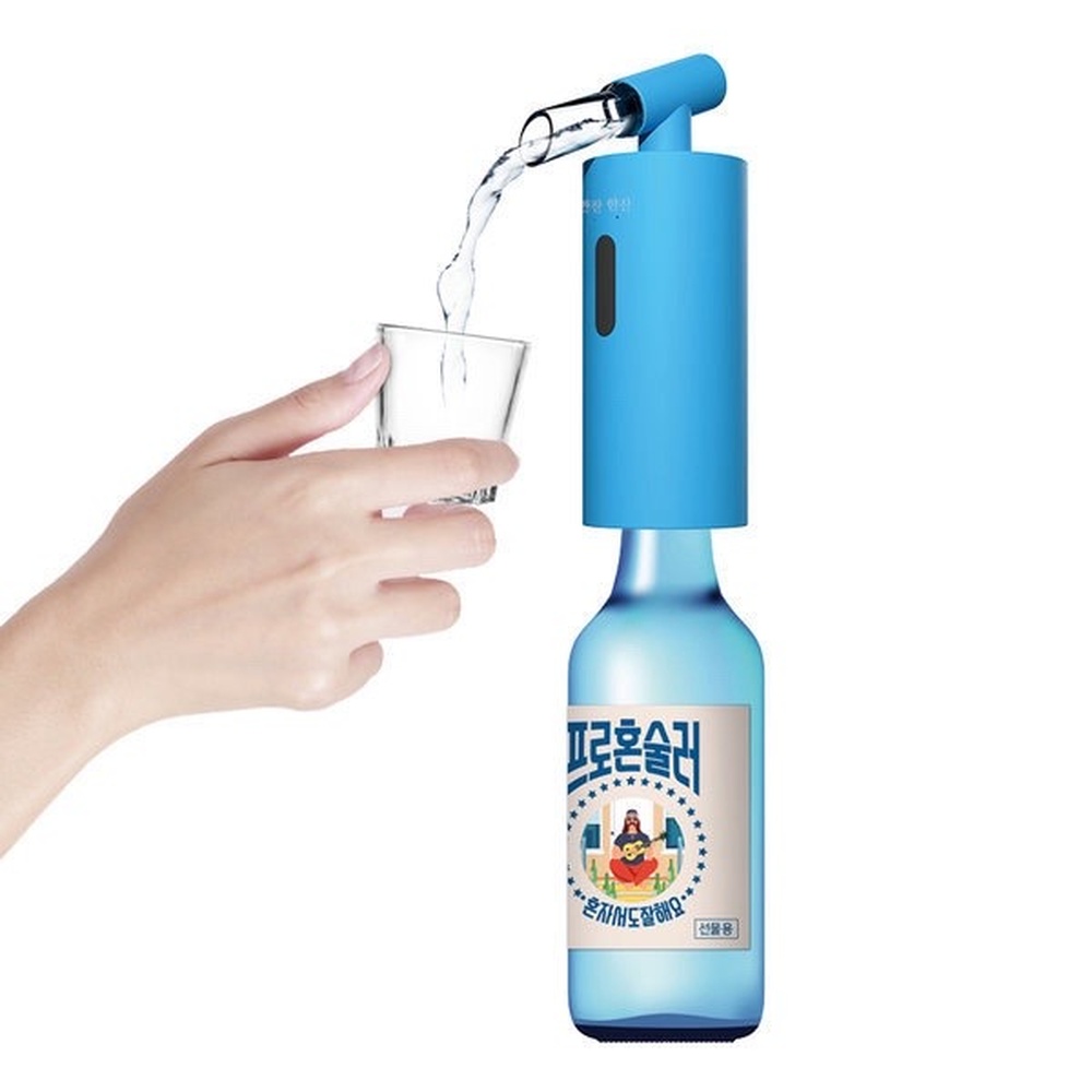 환상의 짝꿍 자동 진로 소주 디스펜서 혼술 술따르는 기계 화이트 - 상품 이미지