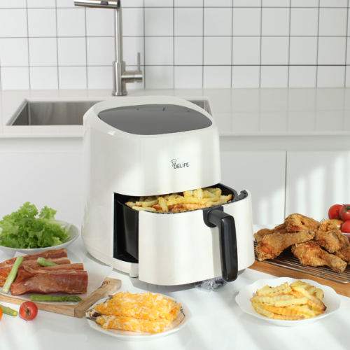 에어프라이어 바스켓형 3.5L 가정용 에어프라이기 유리 저소음