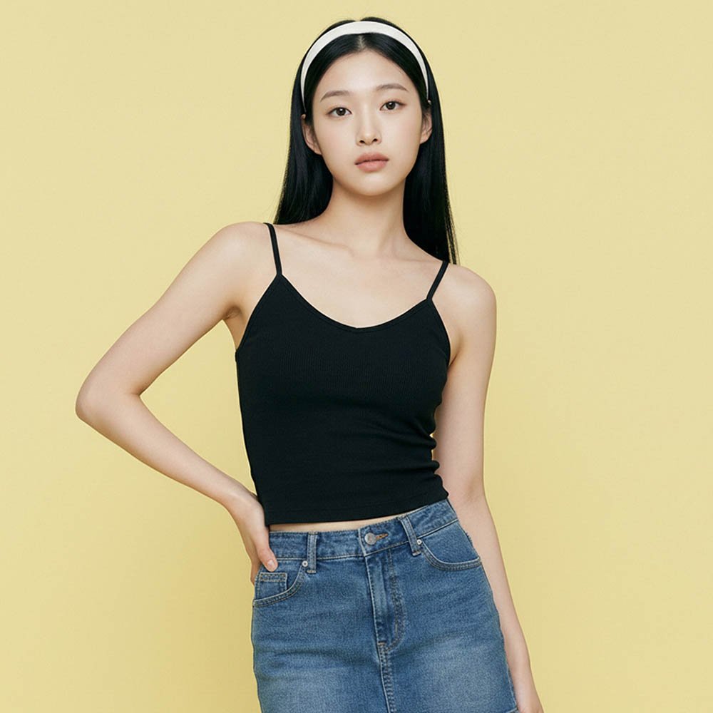 러닝 캐미솔 캡내장 심리스 크롭 브라탑 슬리브리스 나시 브라캐미솔 이미지 8