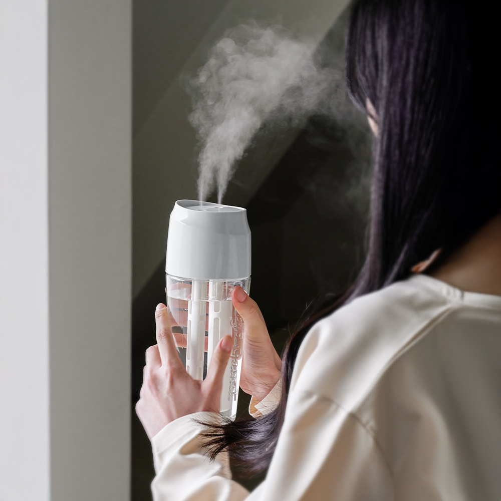 프롬비 더블미스트 진동자 교체형 유리 글래스 듀얼 미니 탁상용 무선가습기 FG280