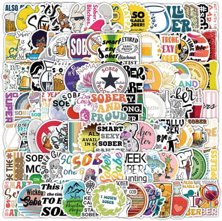 [해외]106PCS 소버 스티커 - 물병 노트북 휴대폰용 방수 비닐 데칼 청소년 및 성인을 위한 완벽한 파티 혜택 생일/할로윈/크리스마스 선물 하이드로 플라스크 노트북을 멋진 장식