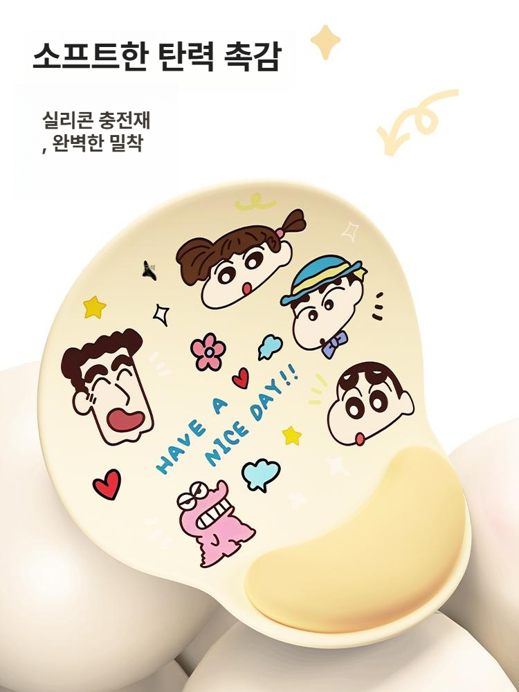 짱구 마우스패드 손목 받침대 크레용 신짱 사무실 컴퓨터 키보드 데스크패드 153 손목 받침대 188x227mm - 상세 이미지 3
