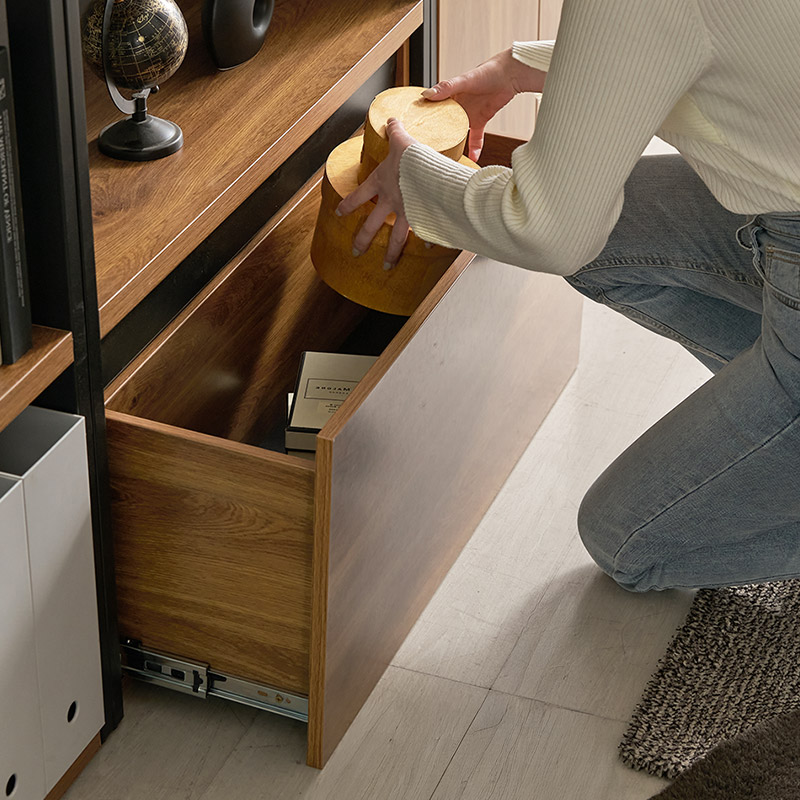 e스마트 스틸 철제 낮은 거실 3단 책장 기본형 600