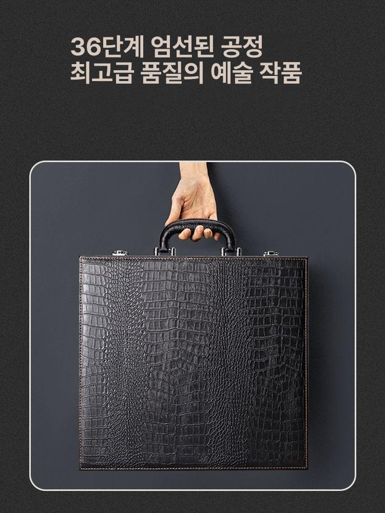 휴대용 와인캐리어 가방 고급술 선물 와인백 럭셔리 포장 악어무늬 6병 미포함 - 상세 이미지 3