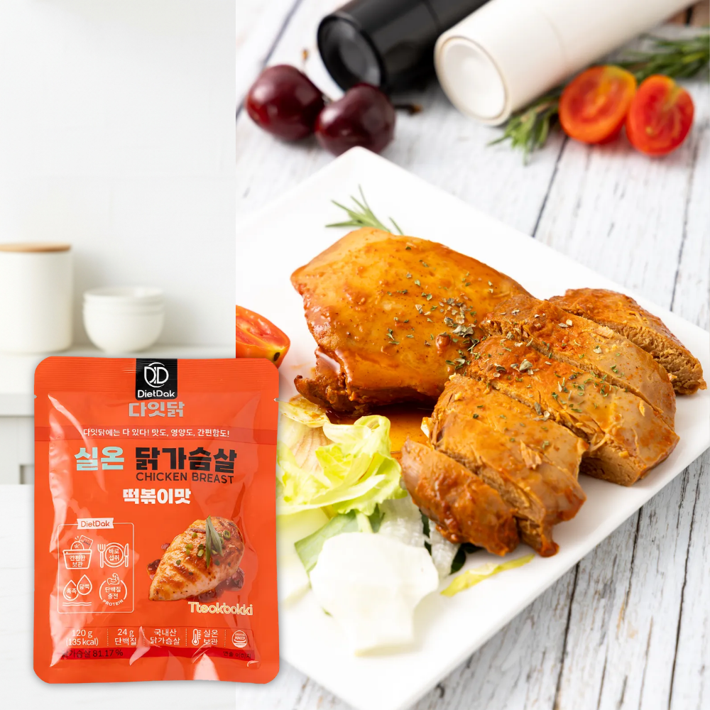 다잇닭 실온 닭가슴살 떡볶이맛, 120g, 60개 - 상품 이미지