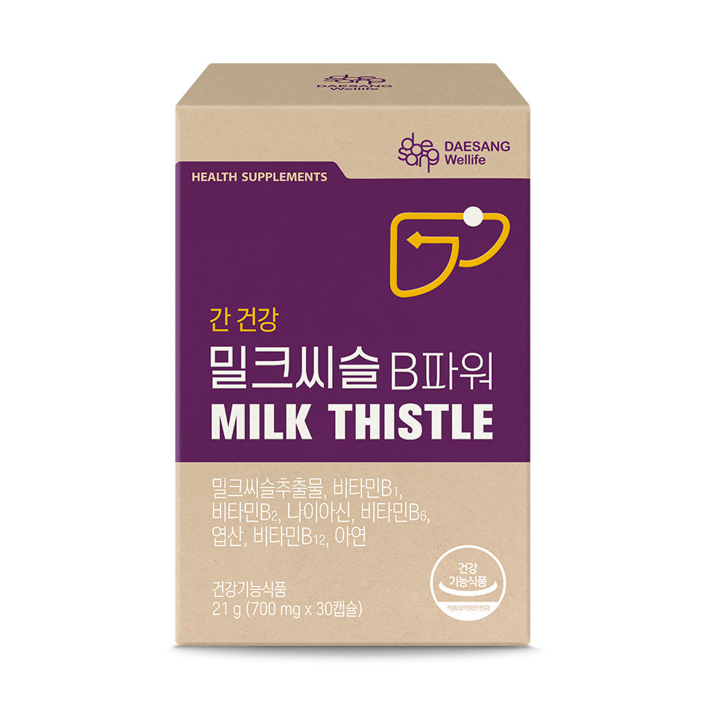 웰라이프 밀크씨슬 B파워 (700mg) 실리마린 간건강 영양보충용제품 30캡슐, 1개 - 상세 이미지 2