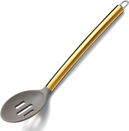 Berglander [해외]버그랜더 논스틱 실리콘 슬롯 스푼 티타늄 금 도금 손잡이 배스팅 식기세척기 사용 가능 청소하기 쉽습니다 d. Slotted Spoon