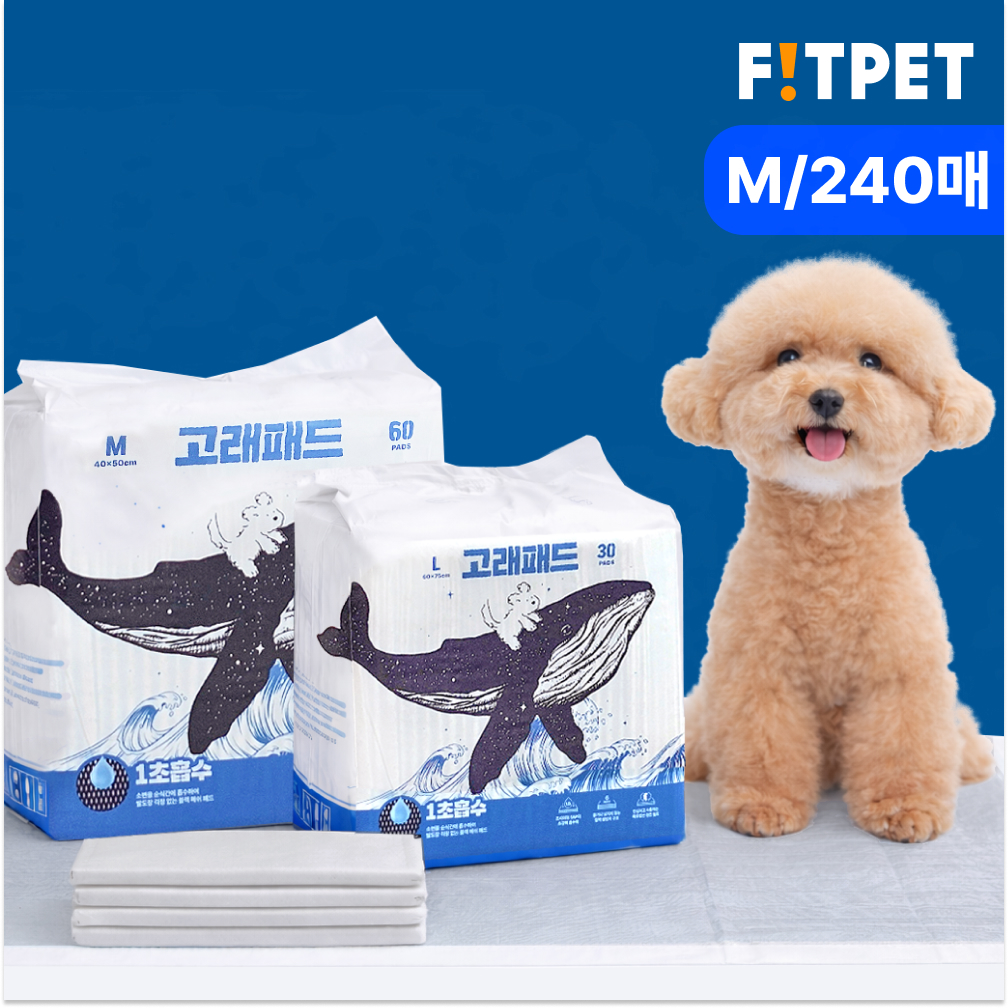 강아지 두꺼운 배변패드 반려견 고래패드 오리지널 고흡수 냄새잡는 대용량 중형, 60매입, 4개