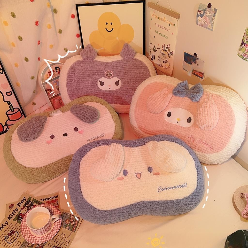 산리오 메모리폼 베개 고양이 배 목 지지 코어 부드러운 숙면 낮잠 선물 쿠로미 시나모롤 마이멜로디 52x35x12cm - 상세 이미지 4