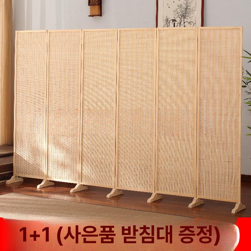 원목 대나무 접이식 파티션 이동식 가벽 칸막이 거실 침실 사무실 공간분리 높이 1.0m 폭 0.4m 3패널 받침대없음 - 상세 이미지 2