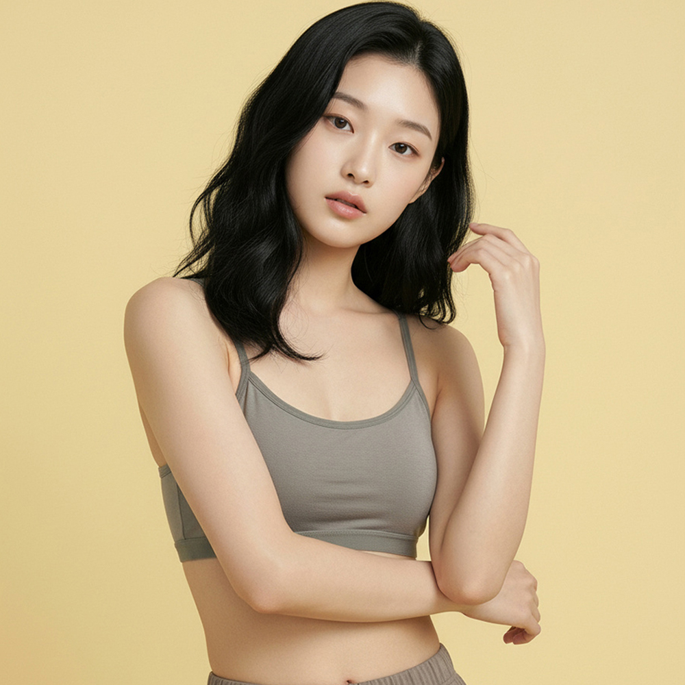 여성 모달 브라캡 나시 브라탑 노와이어 캡내장 일체형 민소매 캐미솔 빅사이즈 이미지 3