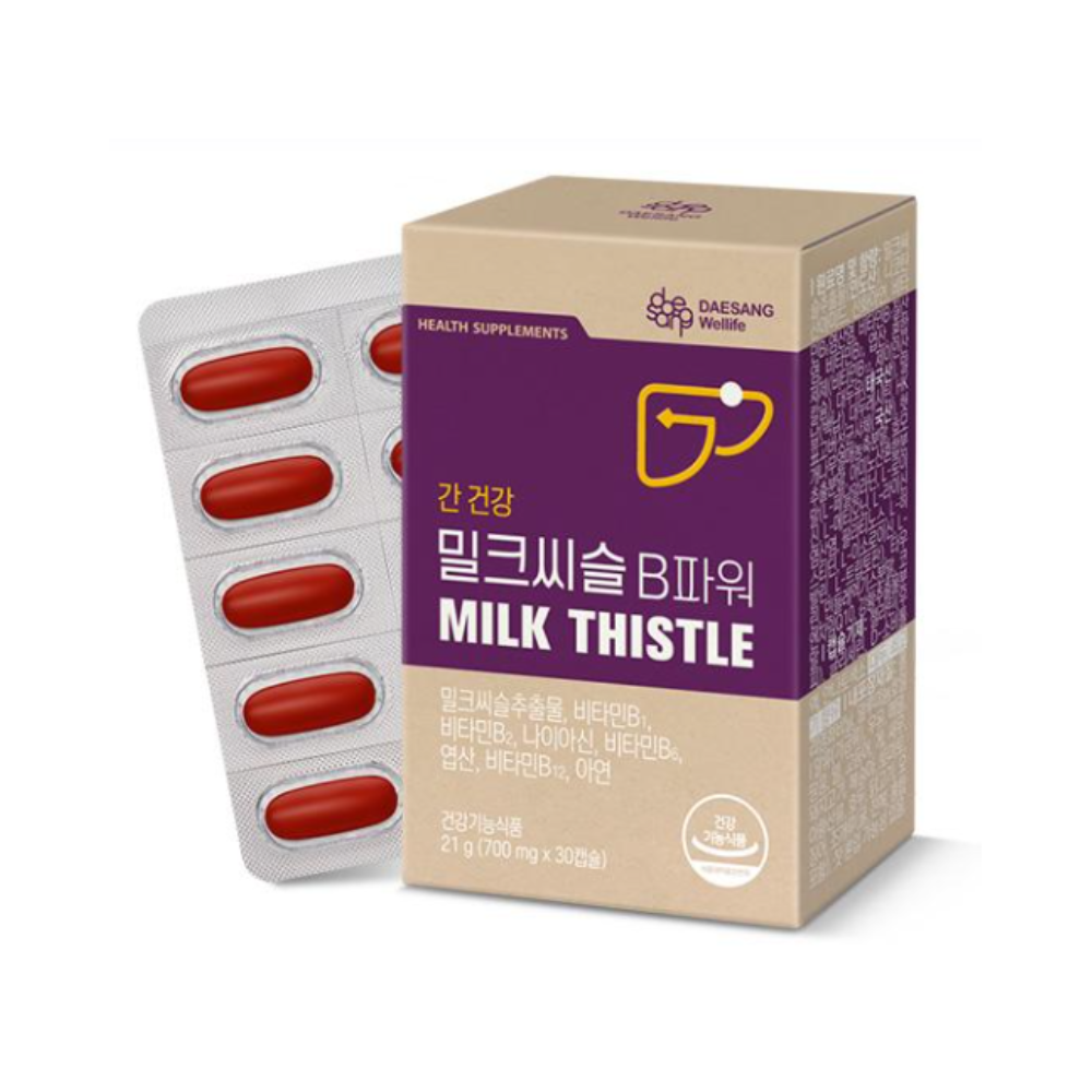 웰라이프 밀크씨슬 B파워 (700mg) 실리마린 간건강 영양보충용제품 30캡슐, 1개 - 상품 이미지