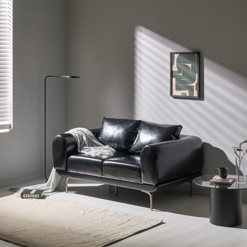 픽스앤룸 라운 PU가죽 소파 1인 2인 3인 거실소파