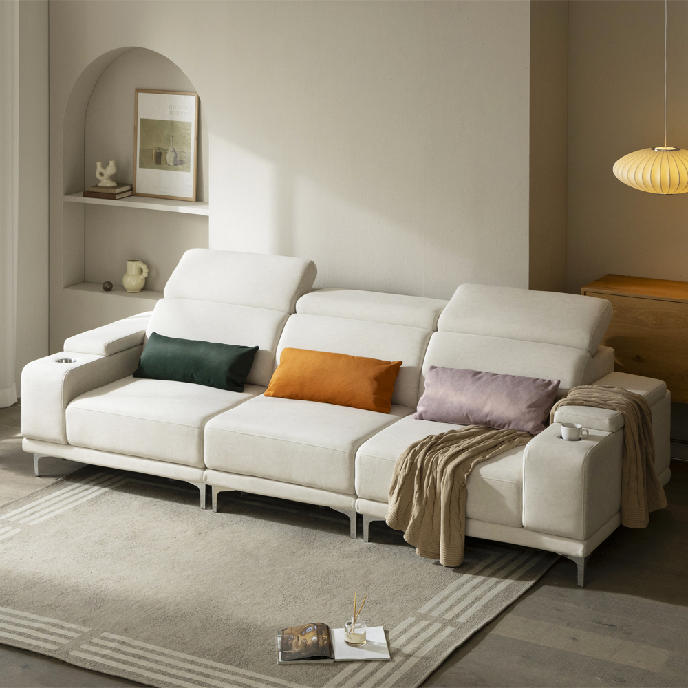 폼엔노바 유니즈 모션 소파 타이보텍스 리클라이너 슬라이딩 무빙 패브릭 쇼파 4인용