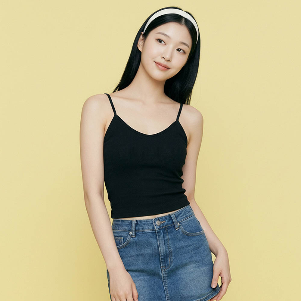 러닝 캐미솔 캡내장 심리스 크롭 브라탑 슬리브리스 나시 브라캐미솔 - 상품 이미지