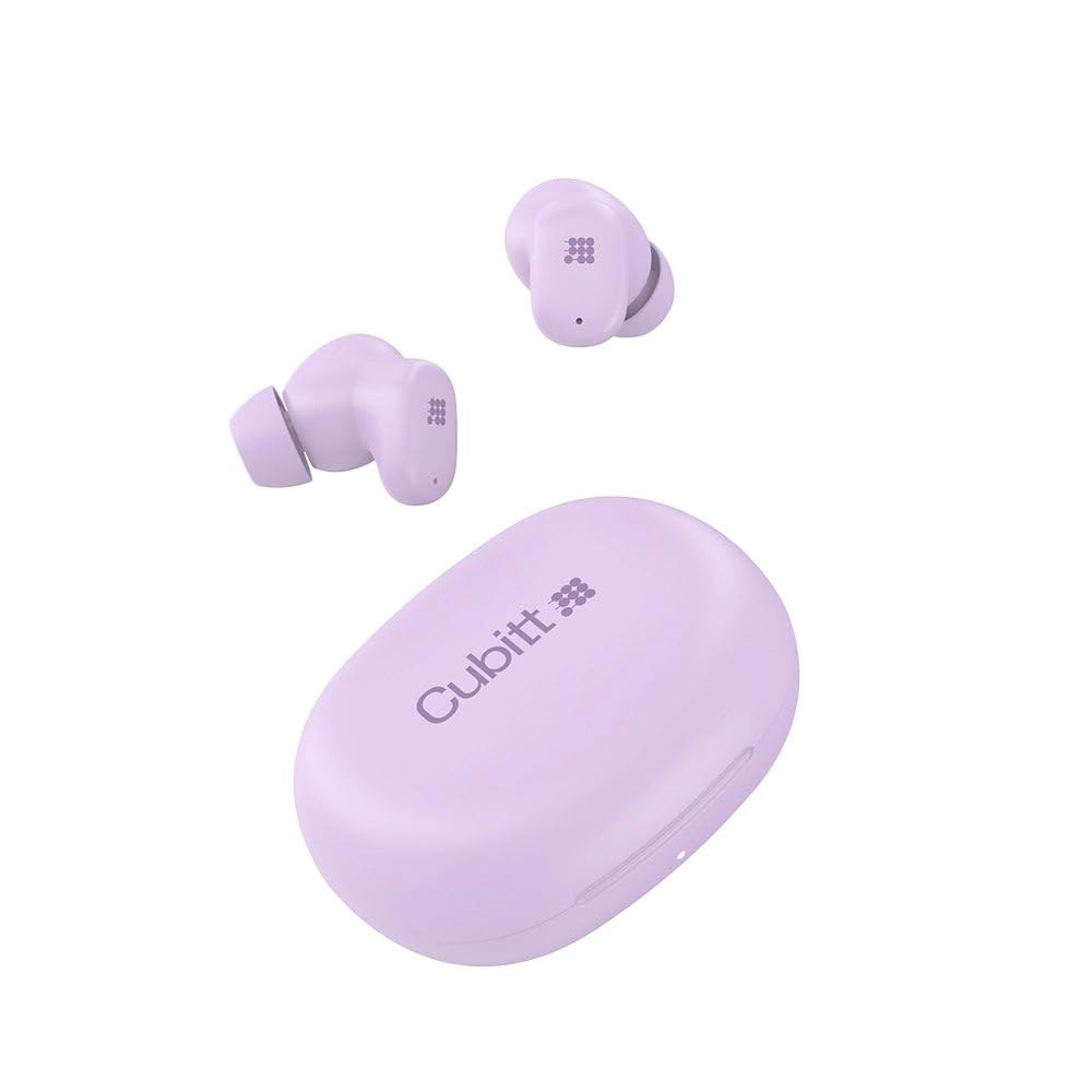 Cubitt Power Buds ANC 및 시간, 라이트 컨트롤, - 이어버드 투명 대기 터치 무선 모드가 라일락 500mAh 케이스 있는 짧은 블루투스 6.0, - 상품 이미지
