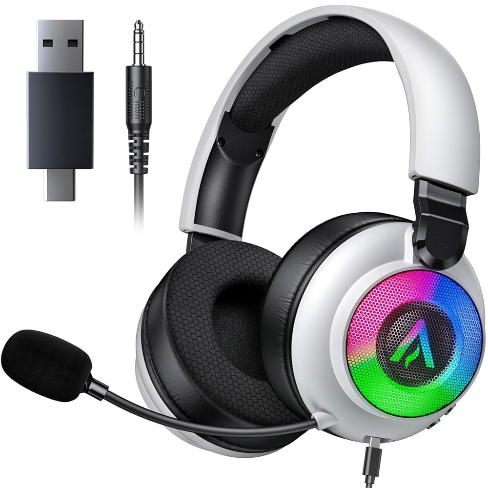 Ps5 Ps4용 무선 게이밍 헤드셋 Xbox, 이어 7.1 배터리, 사운드, 헤드폰 오디오, 스위치, PC, 편안한 - 무손실 서라운드 RGB 2.4GHz, 마이크, 유선, 캔슬링 - 상품 이미지