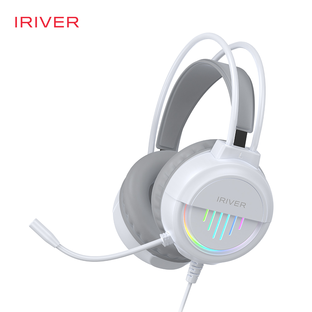 아이리버 경량 USB C to A 콤보 어학용 게이밍 LED 헤드셋 G9H 화이트 이미지 7
