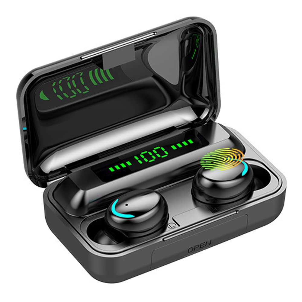 Ear Buds 무선 이어버드, 블루투스 내장 마이크가 이어폰, 연결, 5.3 블랙 듀얼 케이스, 헤드폰, 충전 있는 USB - 상품 이미지