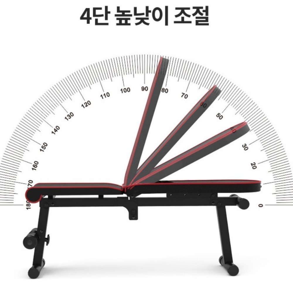 벤치프레스 인클라인 헬스 각도조절 디클라인 평벤치 의자 기구 아령 덤벨 가정용 접이식 홈트 - 상세 이미지 5